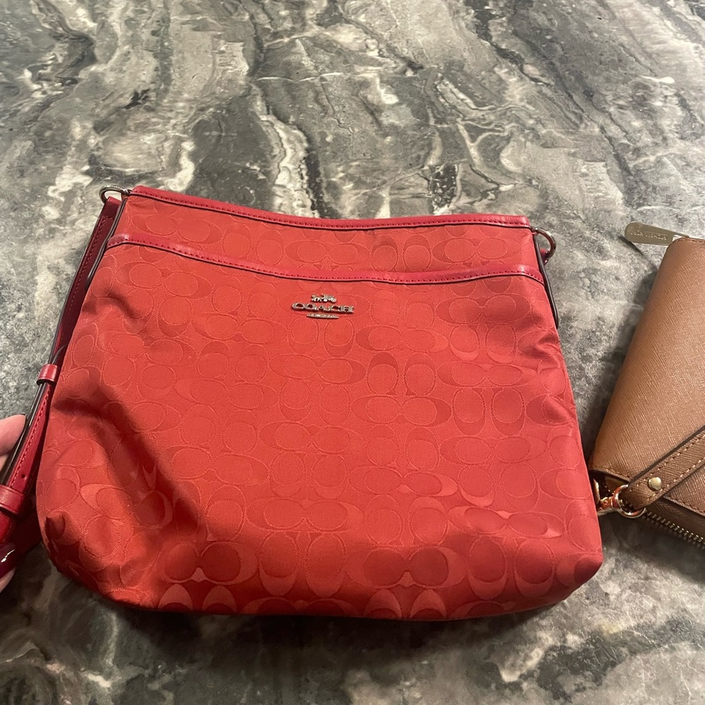 Coach Signature Red Crossbody Bag